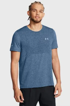 Мужская синяя футболка UA SEAMLESS STRIDE SS Синий S Under Armour 1375692-465