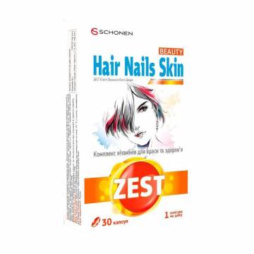 Комплекс Волосы, ногти, кожа Schonen Zest Beauty Hair, Nails, Skin, 30 капсул Комплекс Волосы, ногти, кожа Schonen Zest Beauty Hair, Nails, Skin, 30 капсул