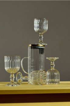 Набір келихів з фактурою та золотим обідком 4 pack - clear