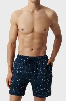 Мужские темно-синие плавательные шорты с узором Синий XL Atlantic KMB-221