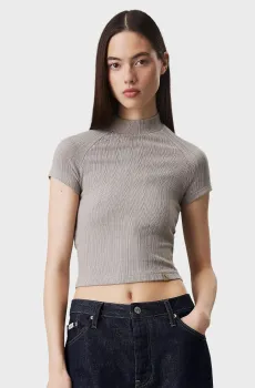 Женский серый топ WARM TEXTURE RIB MOCKNECK TOP Серый XS Calvin Klein Jeans J20J225017