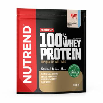 Протеин Nutrend 100% Whey Protein Белый шоколад + кокос, в порошке, 1 кг