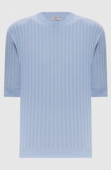 Голубой топ в рубчик