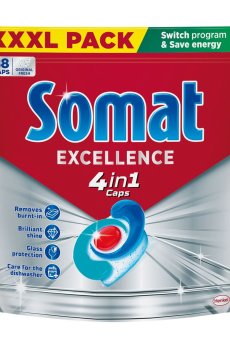 Таблетки для мытья посуды в посудомоечной машине Somat Excellence 4 In 1 Caps, 88 шт