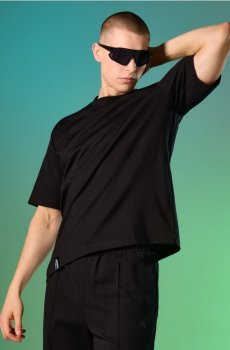 Футболка з коротким рукавом із трикотажу interlock - чорний