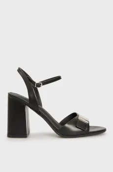 Женские черные кожаные босоножки HEEL SANDAL 85 W/CK HW - LTH Черный 38 Calvin Klein HW0HW02485