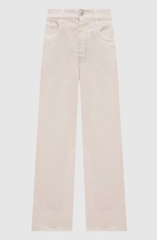 Джинсы цвета айвори с логотипом патча