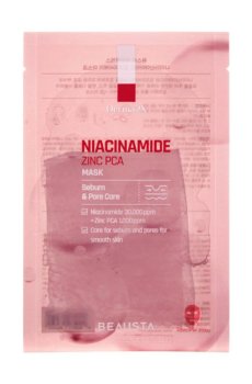 Тканевая маска для жирной кожи лица Beausta Derma 2X Niacinamide Zinc PCA Mask, 1 шт