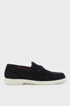 Мужские темно-синие замшевые лоферы LIGHT FLAG HARDWARE Синий 40 Tommy Hilfiger FM0FM05897