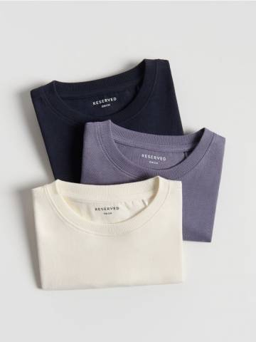 Reserved - Бавовняна кофта з довгим рукавом, набір з 3 - кремовий - 9605K-01X