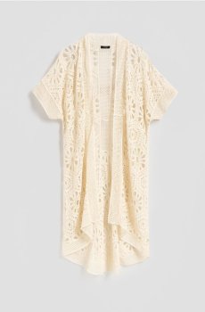 Reserved - Ажурна пляжна накидка - кремовий - 262ID-01X