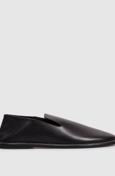 Черные кожаные лоферы двойной конструкции