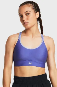 Женский фиолетовый топ UA Infinity Mid 2.0 Bra Фиолетовый XL (D-DD) Under Armour 1384123-561