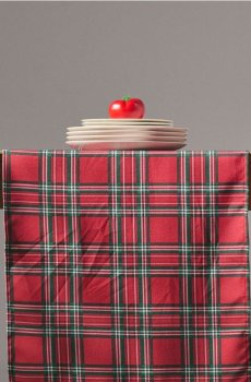 Картатий доріжка на стіл - червоний