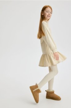 Reserved - Плаття з бавовни з принтом - бежевий - 248FW-08M