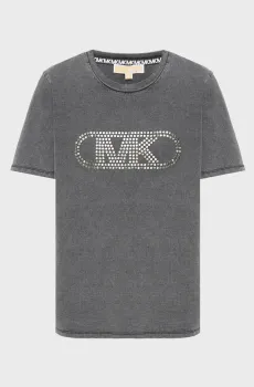 Женская серая футболка EMPIRE STUD CLASSIC TEE Серый L Michael Kors MS551SC36A