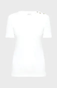 Женская белая футболка BUTTON T-SHIRT Белый S Gant 4204219