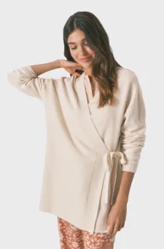 Женский бежевый кардиган Бежевый S-M womensecret 3142299