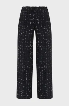 Женские черные твидовые брюки boucle Черный 40 Karl Lagerfeld A4W10109