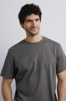 Reserved - Футболка regular з бавовни - середньо-сірий - 999HL-85X