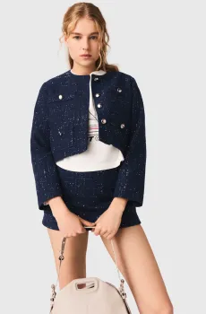 Женский темно-синий жакет Синий 38 MAJE MFPVE00755_Navy