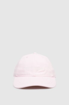 Детская розовая кепка с вышивкой логотипа