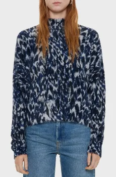 Женский темно-синий гольф с узором Синий M Bimba Y Lola 242BR7203.11211