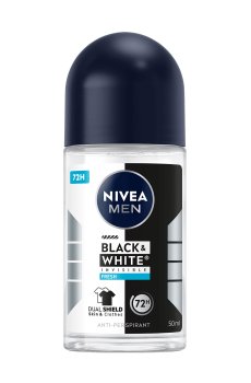 Антиперспирант роликовый NIVEA MEN Черное и Белое невидимый: свежий, мужской, 50 мл