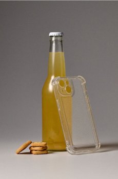 Прозорий чохол для iPhone 13/14 із блискітками - білий