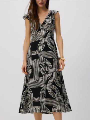 Reserved - Сукня міді з ліоцеллу - чорний - 050GG-99X