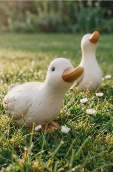 Садова декорація у формі гуски - білий