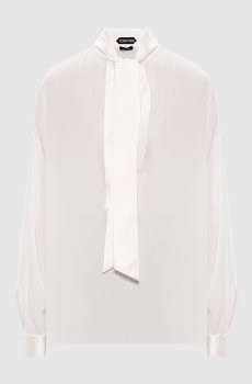 Белая блуза из шелка