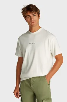 Мужская белая футболка TJM RLX LINEAR LOGO Белый L Tommy Jeans DM0DM21110