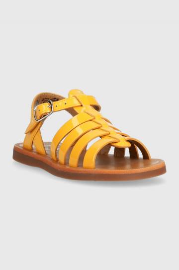 Детские кожаные сандалии Pom Dapi цвет оранжевый