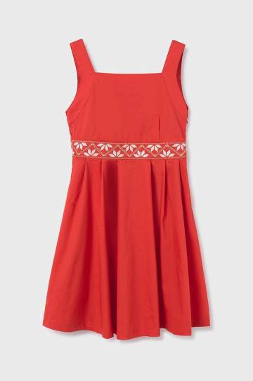 Детское платье Mayoral цвет оранжевый midi расклешённая