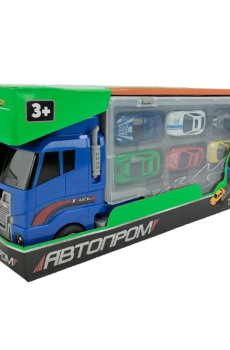 Игровой набор Автопром Трейлер с машинками, в коробке, от 3 лет, 34.5*14.9*9.5 см, 7 шт (PS006-1)