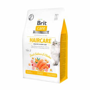 Сухой корм для кошек Brit Care Haircare для ухода за кожей и шерстью, с лососем и курицей, 400 г Сухой корм для кошек Brit Care Haircare для ухода за кожей и шерстью, с лососем и курицей, 400 г