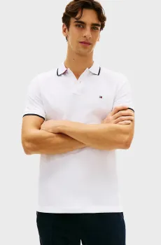 Мужское белое поло UNDERCOLLAR REG Белый S Tommy Hilfiger MW0MW42748
