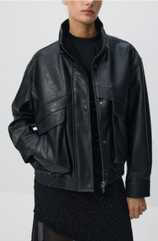 Reserved - Куртка зі штучної шкіри - чорний - 489IA-99X