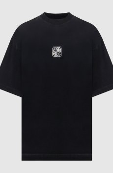 Черная футболка BIKER CROSS с принтом логотипа