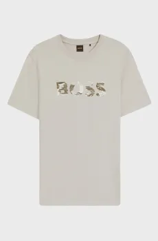 Мужская бежевая футболка Бежевый XXL BOSS 50556009;070