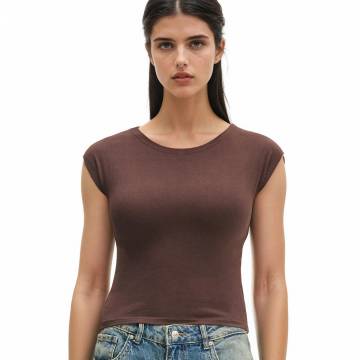Cropp - Гладка футболка - коричневий Cropp - Гладка футболка - коричневий