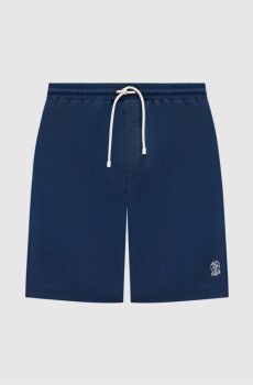 Синие шорты для плавания с вышивкой эмблемы