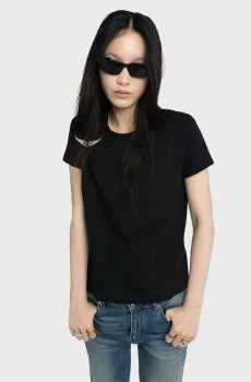 Женская черная футболка Suzan Черный L ZADIG&VOLTAIRE JWTS02871_BLACK