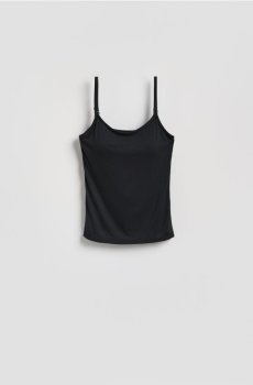 Reserved - Гладкий топ з віскози - чорний - 508IY-99X