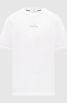 Белая футболка с принтом Carlo