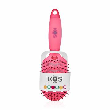 Массажная щетка K.O.S с силиконовой ручкой, продуваемая, красная, 1 шт Массажная щетка K.O.S с силиконовой ручкой, продуваемая, красная, 1 шт
