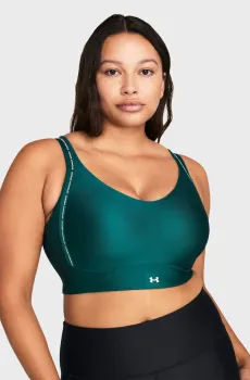 Женский зеленый топ UA Infinity Low 2.0 Strap Bra Зеленый L (A-C) Under Armour 1384128-449