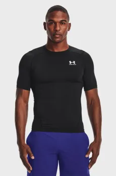 Мужская черная футболка UA HG Armour Comp SS-BLK Черный S Under Armour 1361518-001