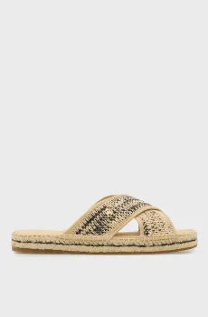 Женские бежевые слайдеры RAFFIA Бежевый 39 Tommy Hilfiger FW0FW09139